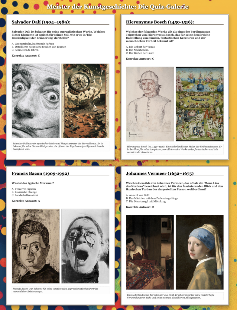 Meister Galerie Quiz